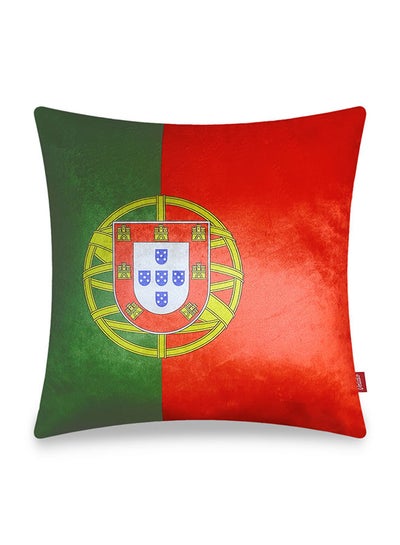 Buy World Cup 2022 Home Decor Velvet Cushion Cover Portugal Decorative Velvet Pillow Home Decor Wysada 45 x 45 CM in UAE
