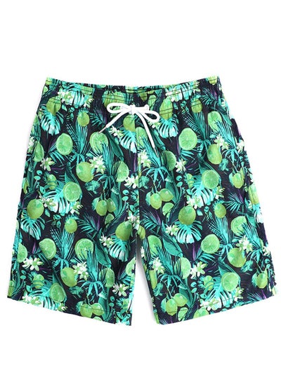 اشتري Sports Loose Breathable Swimming Printing Shorts Green في الامارات