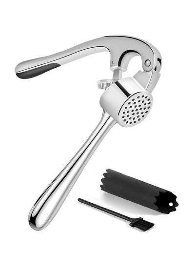 Buy Garlic Press, Garlic Mincer Set with Silicone Roller Peeler & Cleaning Brush, Easy to Squeeze and Clean, Rust Proof & Dishwasher Safe, Professional Efficient Ginger Crusher in Saudi Arabia