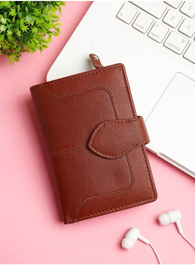 اشتري Real Leather Two Fold with 8 Card Holder and Coin Pocket Women Wallet في الامارات