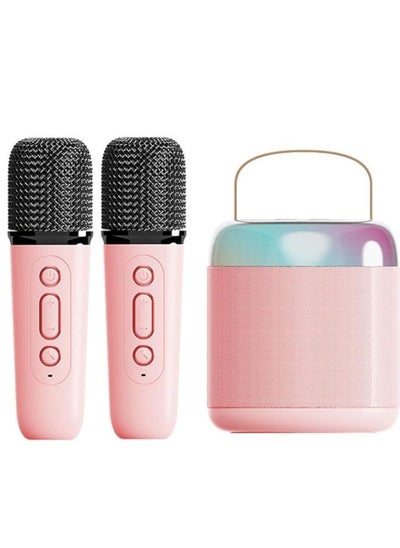 Buy Home Portable Bluetooth Stereo Speaker Small Outdoor Karaoke Audio With 2 Mics 360 Degree Sound Effect, RGB Lights, Upto 10 Hours Battery Life IPX5 Water Resistant. in UAE