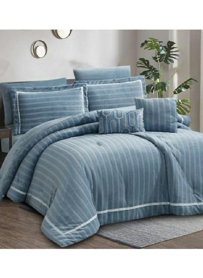 Buy HOURS Luxury Winter Duvet Set of Warm Velvet Fur Modern Design 8 Pieces King Size Two Persons in Saudi Arabia