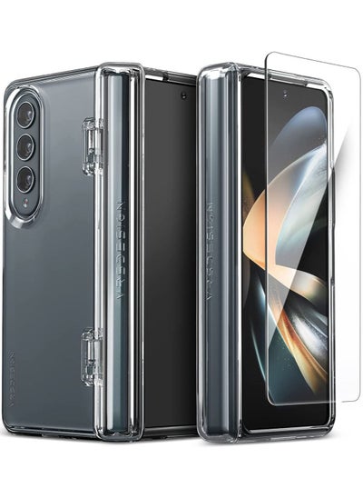 اشتري Simpli Fit Crystal Samsung Galaxy Z Fold 4 Case Cover with Hinge Protection and Front Screen Protector - Crystal Clear في الامارات