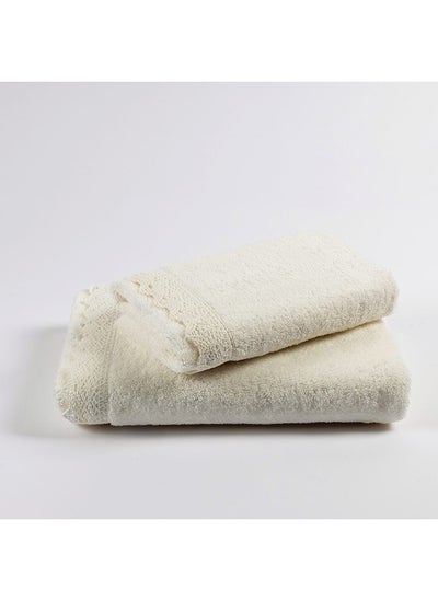 اشتري Lacy Hand Towel, Ivory - 500 GSM, 80x50 cm في الامارات