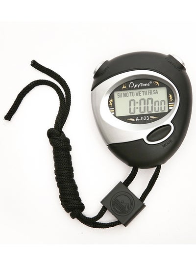 اشتري A-023 Stopwatch Handheld Electronic Digital LCD With Date Time And Alarm, Black/Silver في مصر