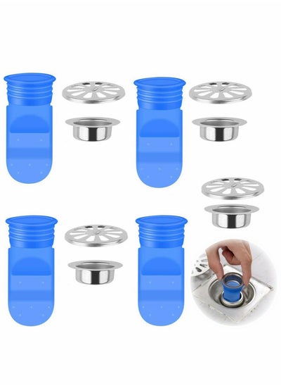 Buy Drain Backflow Preventer, One Way Valve, 4 Pack Adjustable Silicone Drain Backflow Preventer, Sink Floor Drain Trap for Pipes Tubes in Toilet Bathroom Kitchen(37-41mm Hole,95mm Depth) in UAE