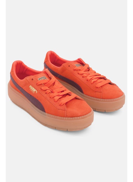 Buy Women Platform Trace Sport Shoes, Orange in Saudi Arabia