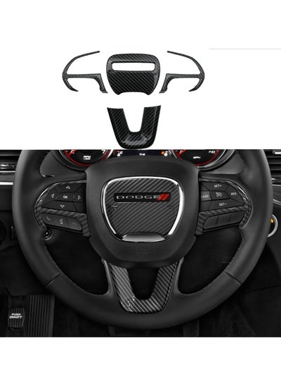 Buy Carbon Fiber Steering Wheel Trim Steering Wheel Cover Black Steering Wheel Cover Accessories for Dodge Charger Challenger 2015-2023, Dodge Durango 2014-2023, Jeep Grand Cherokee Srt8 2014-2023 in Saudi Arabia