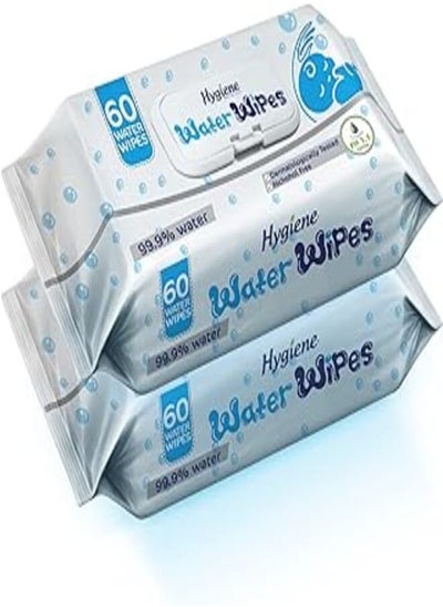 اشتري Hygiene water wipes, 2 pieces - 60 wipes في مصر