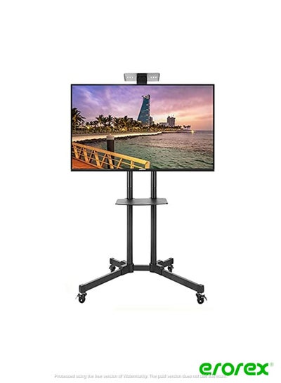 Buy Mobile TV Stand with Lockable Wheels, Adjustable Rolling TV Cart TV Floor Bracket for 32-75 Inch LCD LED Plasma Flat Curved Screen TV Trolley with AV Shelf Holds up 50kg Max VESA 600x400 in Saudi Arabia