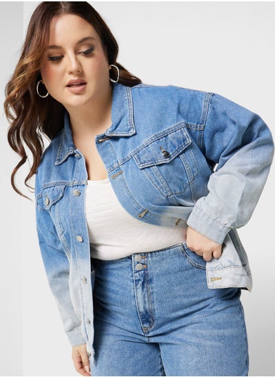 Buy Gradient Detail Denim Jacket in Saudi Arabia