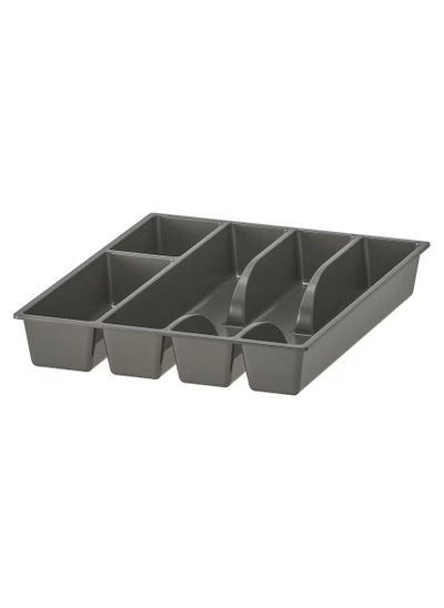 Buy Cutlery Tray Organizer, Silverware Storage For Kitchen Drawers Gray 31x26 cm in Saudi Arabia