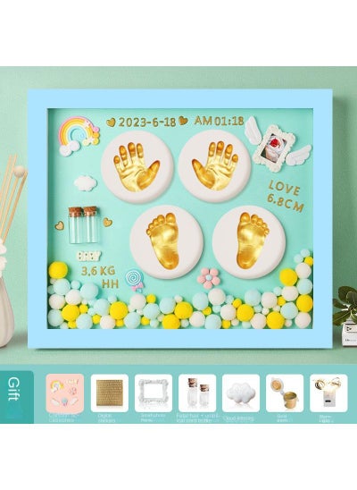 اشتري Newborn Baby Baby One Year Old Commemorative Full Moon Gift Handprint Inkpad Photo Frame في الامارات