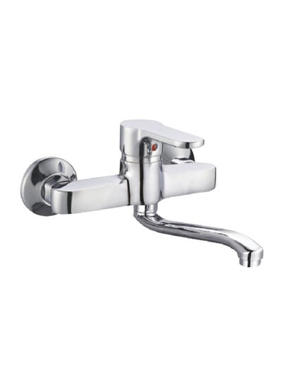 Buy Sturdy Sleek Wall Mounted Brass Sink Mixer Faucet Chrome DM-6022 in Saudi Arabia