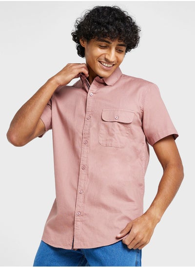 اشتري Cotton-Elastane Casual Single Pocket Shirt في الامارات