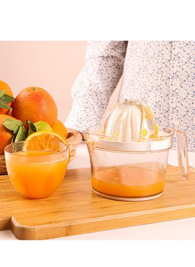 Buy Mantual Acrylic Orange juicer,Orange Squeezer And Jug 2 IN 1-1 Piece white color in Egypt