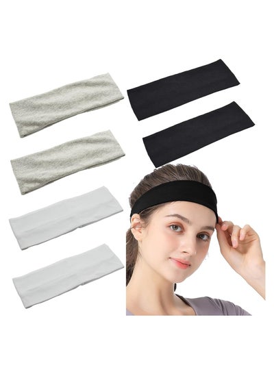 Buy 6 Pcs Sports Headbands For Women Elastic Sweat Yoga Hairbands Non Slip Soft Thin Head Band Fashion Hair Wrap in UAE