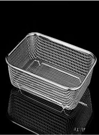 اشتري High Quality Stainless Steel Mesh Basket, Rectangle Drain Basket for Washing Vegetables and Fruits, Laundry Sticks Basket, Drain Basin, Mesh Basin, Vegetable Basket (Size 2) في مصر