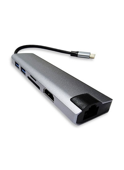 Buy Convert Hub Multi Sooket 7 In 1 USB Type C Docking station Compliant with USB 3.0, USB 1.1 / 2.0 Specifications Fast Transfer For Laptop / PC in Egypt