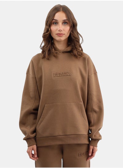 Buy Relaxed hoodie with chest 3D print in Egypt