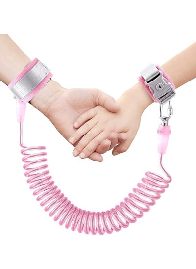 Buy Toddler Safety Harness Walking Leash, Anti Lost Wrist Link, Child Leash Secure Harness with Key Lock, Safety Wrist Leash for Kids Baby Boys and Girls 5 feet(Pink) in UAE