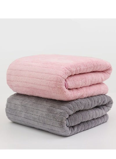 Buy Microfiber Towel 90x160 cm 2 PCS Bath Towel Microfiber Soft, Durable and Light Weight in UAE