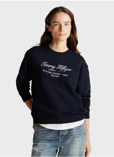 Buy Crew Neck Logo Sweatshirt in Saudi Arabia