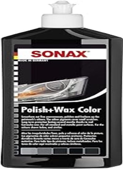 Buy SONAX POLISH+WAX COLOR BLACK (500 ml) - Smoothens out fine unevennesses, polishes and freshens up the paintwork's colours. | Item-No. 0296100-544 in Egypt