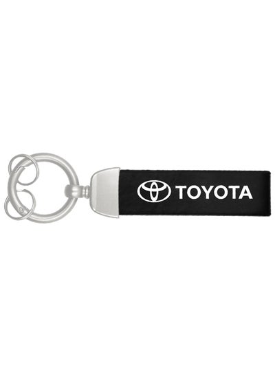 Buy TOYOTA Leather Strap Keychain, Metal Finish Car Keychain in Saudi Arabia