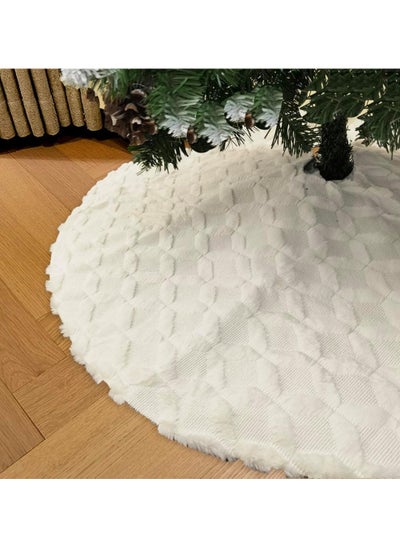 Buy 48 Inch Christmas Tree Skirt Faux Fur with Cable Knit Knitted Thick Decoration for Merry Christmas Decorations (C) in UAE