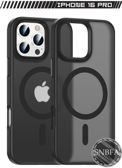 Buy Magnetic Case for iPhone 16 Pro , Compatible with MagSafe Shockproof Protection Cover, Translucent Matte Phone Case with Strong Magnet, Slim Case for iPhone 16 Pro (2024)(Black) in Saudi Arabia