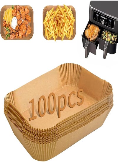 Buy Rectangle Air Fryer Liners, 100PCS Disposable Air Fryer Liners, Non-Stick and Greaseproof Baking Paper, Food Grade Parchment Paper Liners, Heat Resistant Air Fryer Liner for Air Fryer Microwave Oven in Egypt