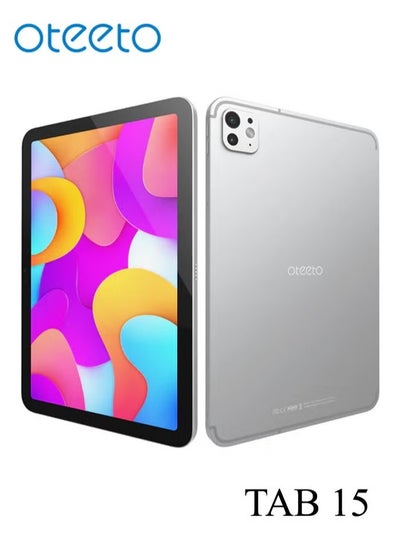 Buy Oteeto TAB 15 Slim Design 5G Android Tablet With 10.1 Inch INCELL Display Dual SIM Slot 8GB RAM 512GB ROM and 6000 mAh Battery Silver in UAE