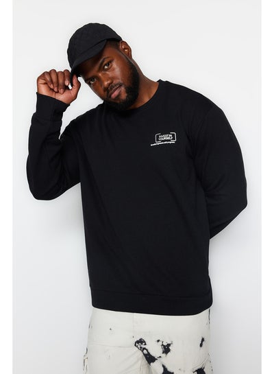 اشتري Plus Size Sweatshirt - Black - Regular fit في مصر