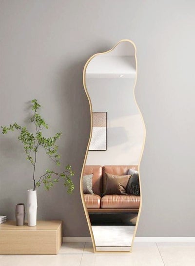 Modern Scandinavian Design Full Length Mirror Standing Hanging or Leaning  Against Wall Large Bedroom Floor Mirror Dressing Mirror Wall-Mounted Mirror  Wood Frame Wavy Mirror Round Corner 40 x 150 cm price in