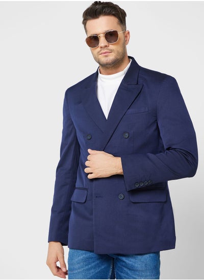 Buy Double Breasted Slim Fit Blazer in Saudi Arabia