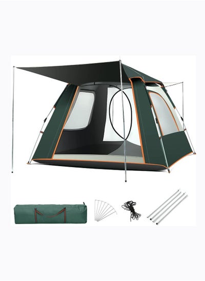 اشتري Instant Tent Camping Automatic Easy Pop Up Tent With Mat, 4-6 Persons Waterproof Windproof Anti-UV Stable Portable Lightweight Dome Tent for Family Friends Backpacking Travel Picnic في السعودية