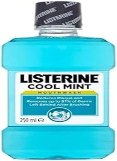 اشتري Listerine Cool Mint Antibacterial Mouthwash (250ml), Helps Kill Up to 99% of Germs Left after Brushing and Reduce Plaque, Mouthwash to Freshen Breath and Maintain Healthy Gums في مصر