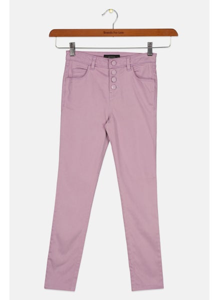 اشتري Kids Girl Skinny Fit Washed Stretchable Jeans, Purple في الامارات