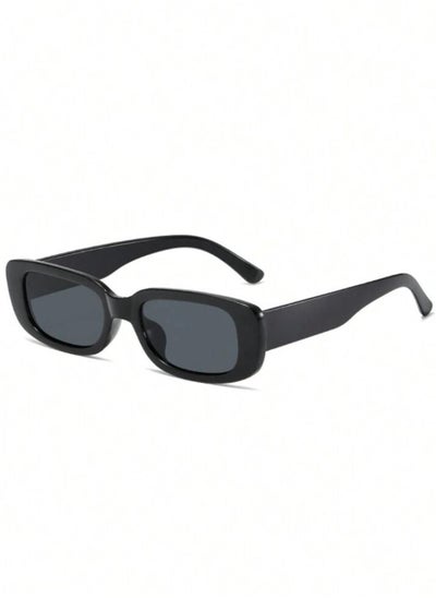 Buy Small irregular rectangular sunglasses for UV protection - Black in Egypt