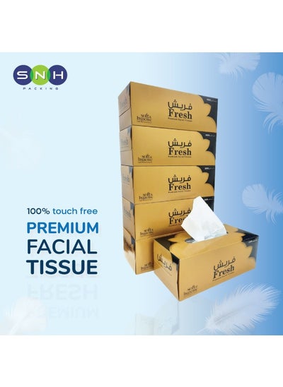 Buy Fresh Facial Tissue 200x2 Ply Sheets Premium Tissue, Ultra Soft, Comfort, Daily Care, White Tissue Pack Of 5. in UAE