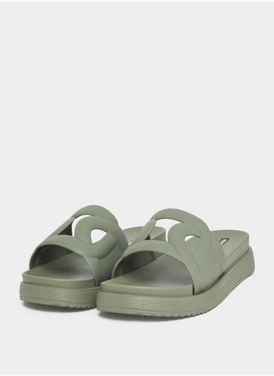 اشتري Cut-Out Strap Detail Open Toe Slides في السعودية