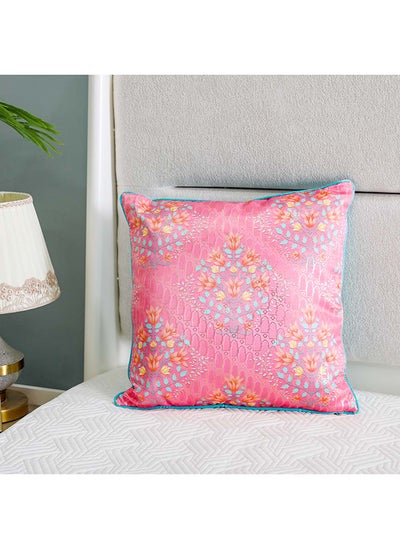 اشتري Butta Filled Cushion 100% Polyester Decorative Lightweight Square Throw Pillow For Sofas Couches Beds For Living Room L 45x45 cm Multi Color في الامارات