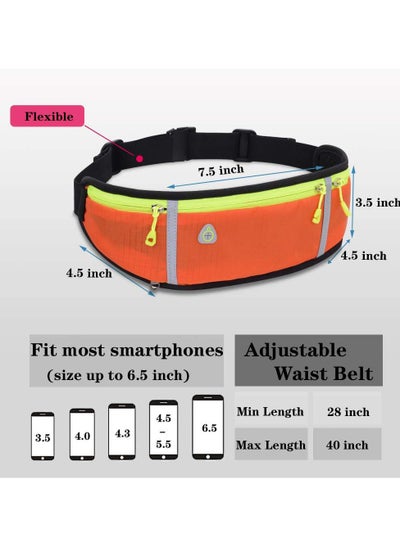 Buy Waist Phone Bag Waterproof Running Belt Lightweight Pack with Adjustable Elastic Strap in UAE