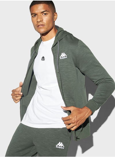 Buy Logo Detail Zip Through Hoodie in Saudi Arabia