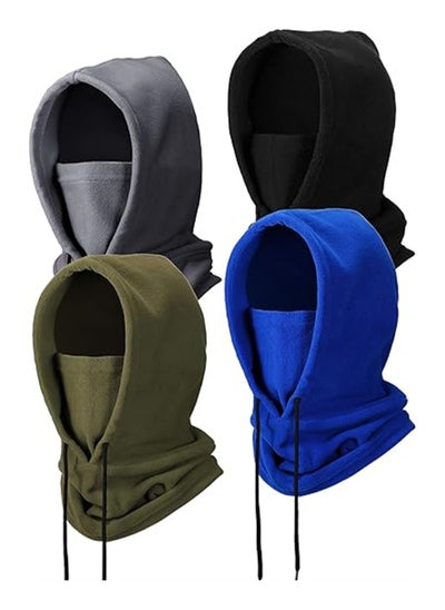 اشتري Thermal Fleece Hats - 4-Pack Perfect for Riding, Skiing, and Sports. Stay Warm and Stylish with this Heavyweight Winter Fleece Balaclava and Neck Wrap Combo. One Size Fits All في الامارات