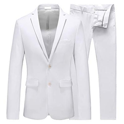 UNINUKOO Men's Suit Slim Fit 2 Button 2 Piece Suits for Men Party Formal  Dress Solid Tuxedo Blazer Jacket Pants Set US Size 30 White price in UAE |  Noon UAE | kanbkam