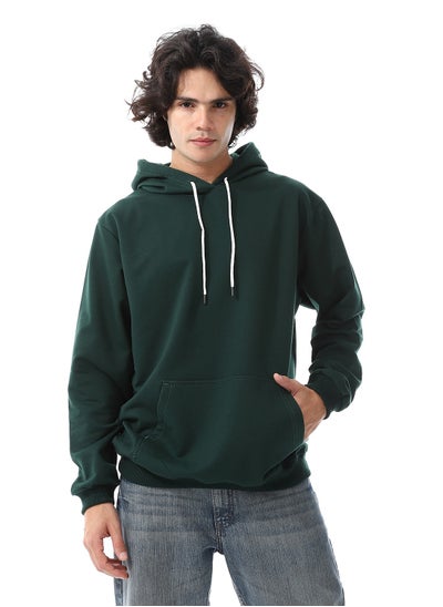 Buy Dark Green Long Sleeves Fleeced Hoodie_Dark Green in Egypt