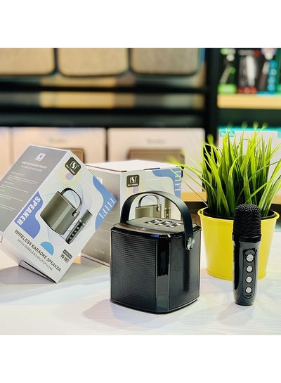 Buy YS-102 Wireless Handle Bluetooth Mini Speaker Singing Music Microphone Studio Portable Kids Karaoke Sound Box in UAE