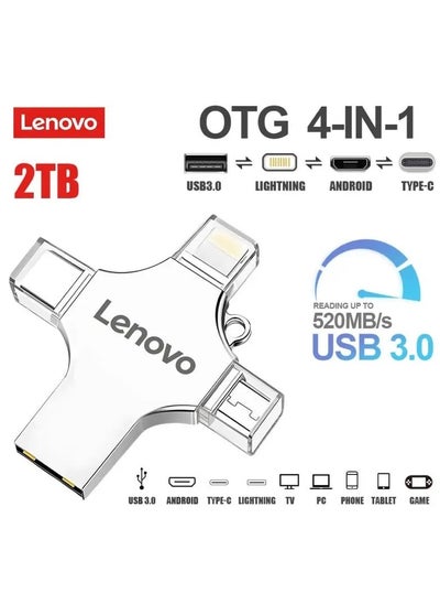 Buy Lenovo USB Flash Drive Android 2Tb OTG Pen Drive 1Tb TYPE C Memory Stick 4In1 Micro 3.0 Stick in UAE